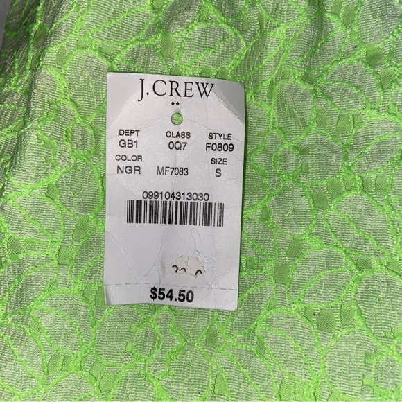 J Crew Neon Eyelet Floral Lace Skirt Green Yellow Size Small - Picture 8 of 8